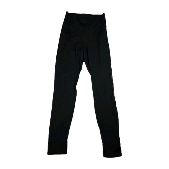 Lululemon Leggings Womens Size 8 Black Mesh Design Casual Activewear - Picture 1 of 9